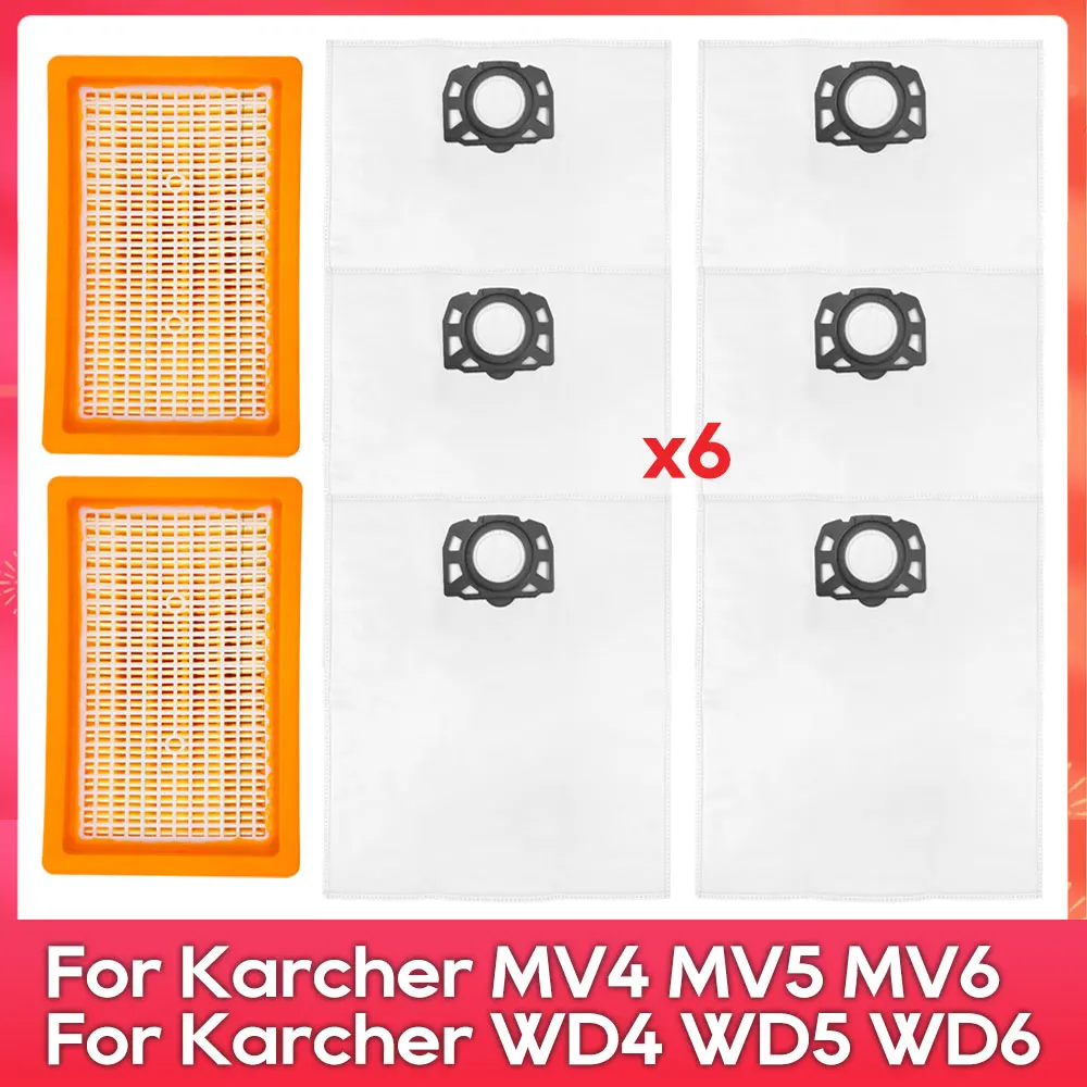 

Совместимо с ( KARCHER MV4, MV5, MV6, WD4, WD5, WD6, WD5P, WD6P, 2.863-005.0 ) Фильтр для пылесоса и мешок для пыли Аксессуар