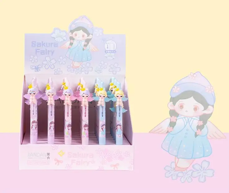 

36 pcs/lot Kawaii cute heart Angel Press Gel Pen Cute 0.5mm Black Ink Pen Stationery Office School Supplies Stationery Gifts