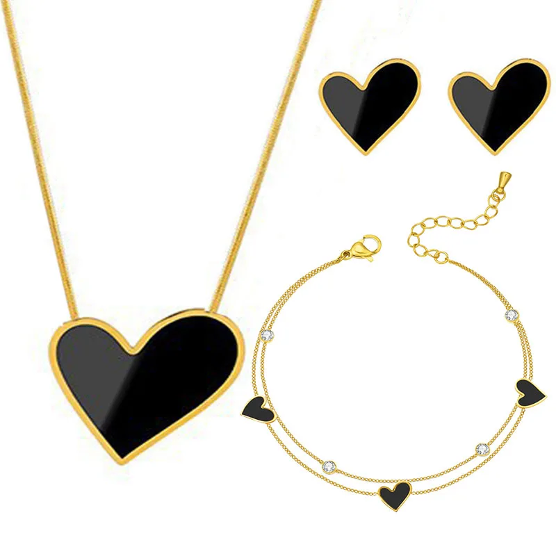 Комплект из колье и серёг нержавеющей стали