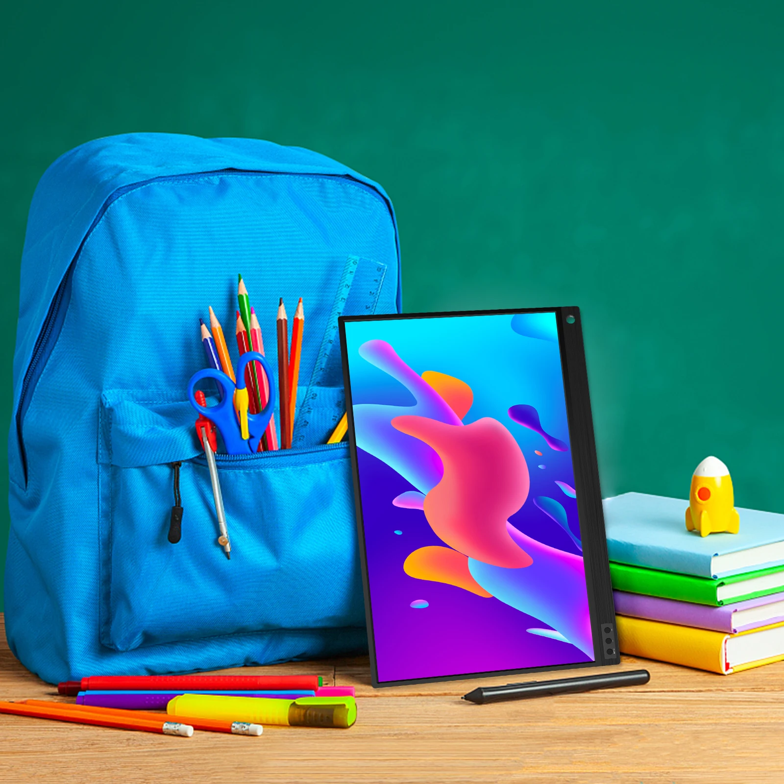 15.6 inch Battery Touching Portable Display Monitor with USB C Type C HDMI-Compatible Output for Switch,Phone, Macbook, PS4,PC