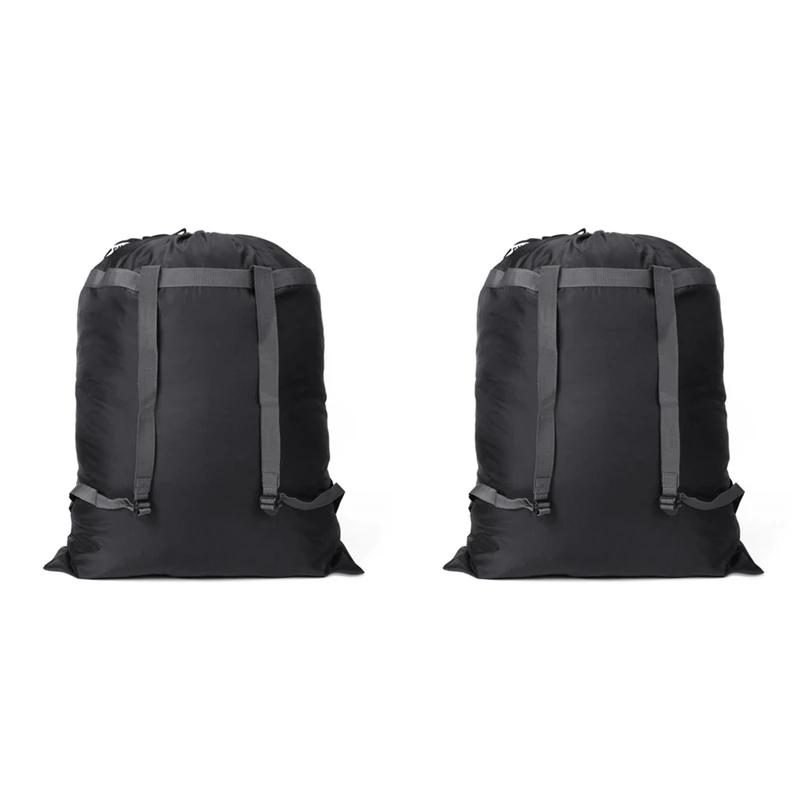 

Large Laundry Bag Polyester Washing Backpack Clothes Storage Bag With 2 Adjustable Shoulder Straps For School Camping