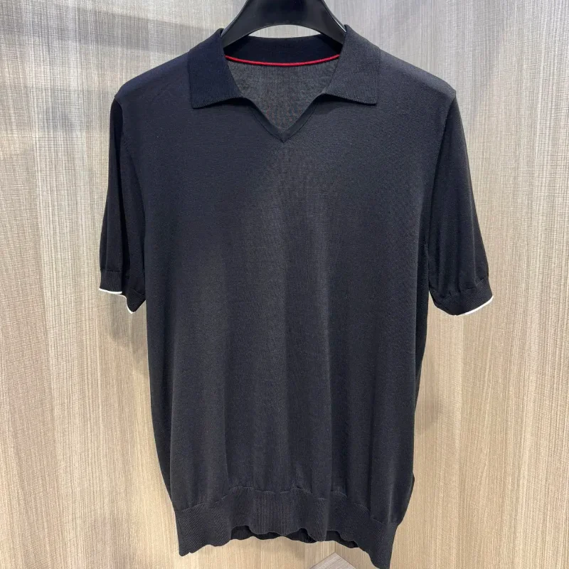 Уличная вязаная рубашка 2024ss в полоску BC футболка оверсайз повседневные