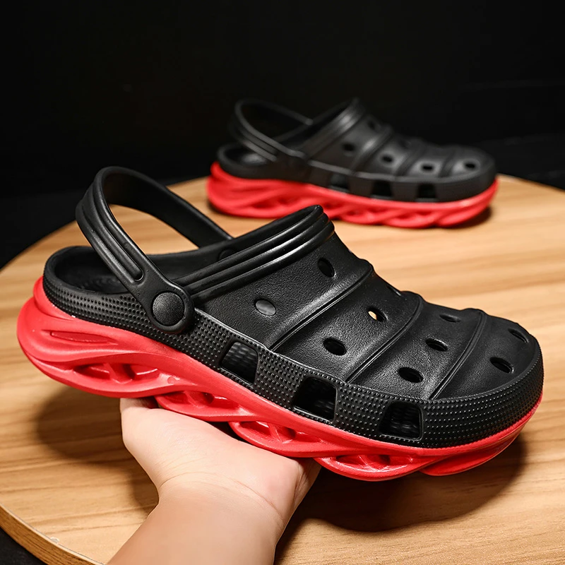 

Шлепанцы мужские быстросохнущие, массажные сандалии для улицы, сада, пляжа, дома, ванной комнаты, мюли, летние шлепанцы