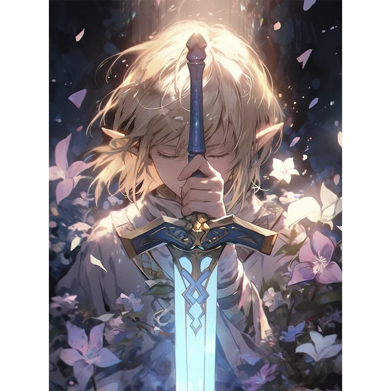 Алмазная картина 5D Legend of Zelda Set Европейский и американский стиль Цветная ручной