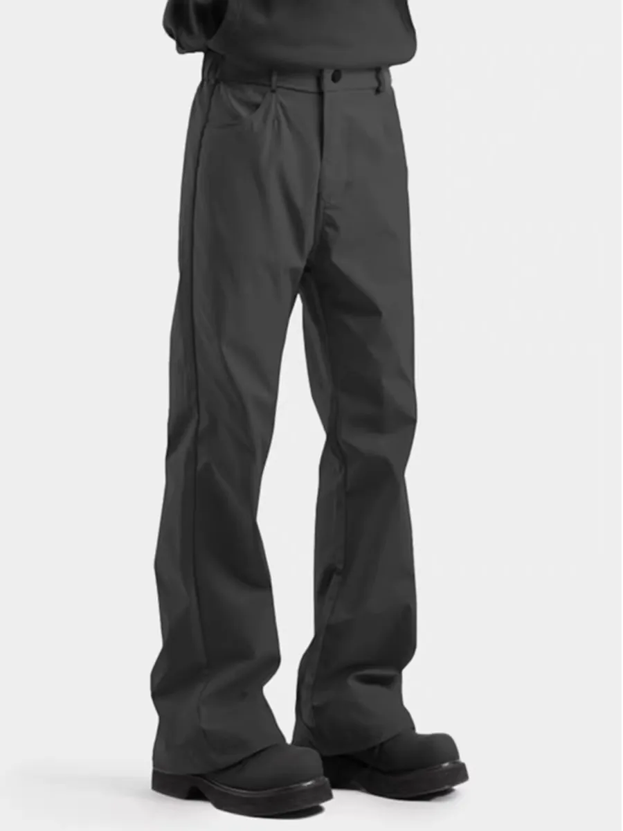 Cleanfit Black Micro-Pull Curved Knife Suit trousers Men's Autumn and Winter Pants with Velvet Zi Pu Handsome High-Grade Casu...