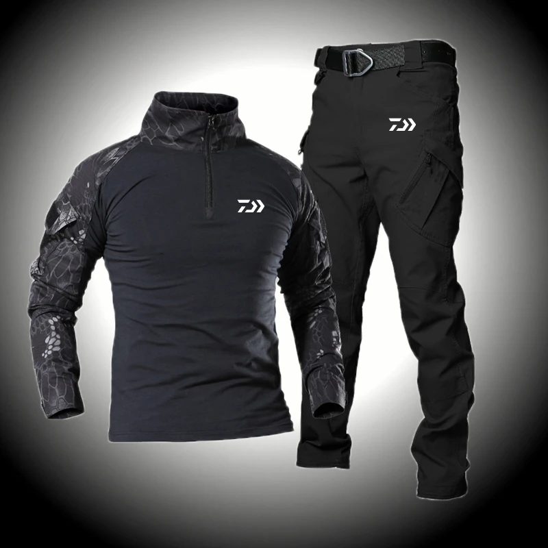 

Summer Mens Tactical Clothing Set Hiking Men's Tracksuit Camouflage Sportswear Breathable Hiking Suits Cargo Pants Fishing Shirt