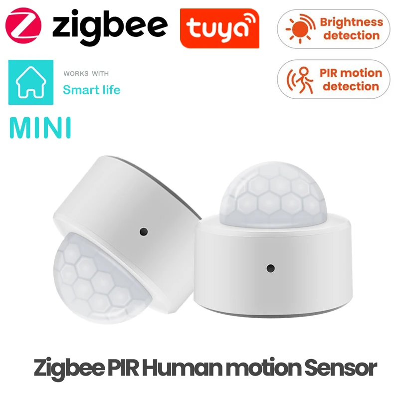 Инфракрасный детектор сигнализации Tuya Zigbee, с датчиком яркости и датчиком движения, для системы «умный дом»