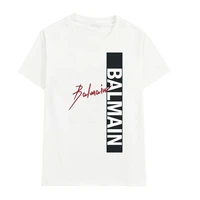 balmain t shirt mens and womens unisex reflective letter printed round neck short sleeve all match tops tees