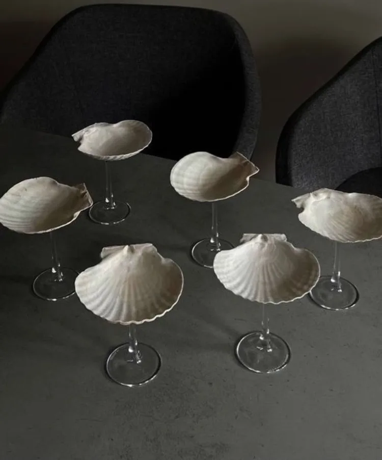 Ретро натуральная раковина коктейльные очки ручной работы креативный