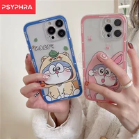 cartoon anime doraemon transparent phone case for iphone 13 12 mini 11 pro max 5s 6s xr x xs 7 8 plus se 2020 protective case