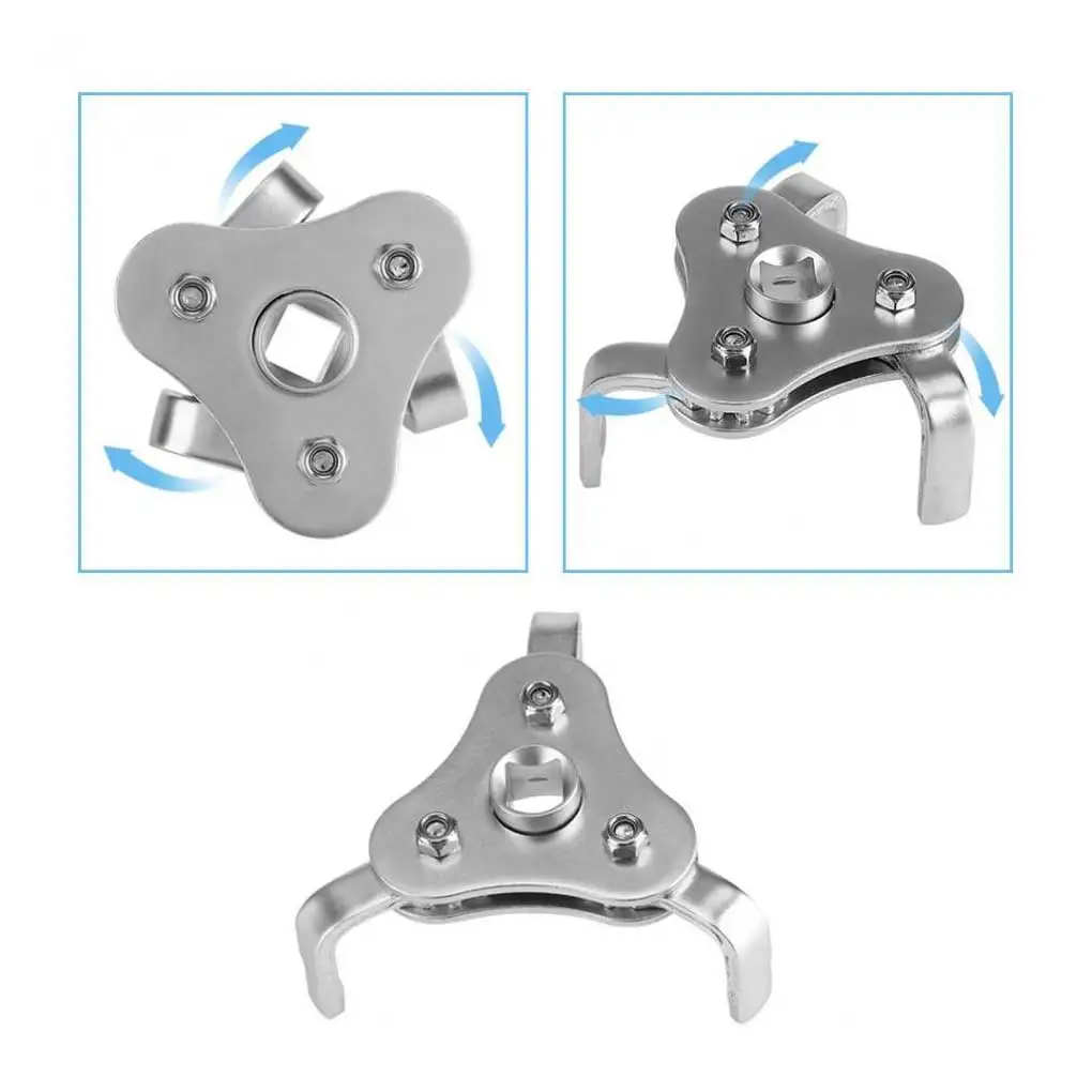 

Auto 2 Way Oil Filter Wrench Portable 3 Jaw Professional Handheld 65-110MM Electroplate Replacement Wrenches Remover