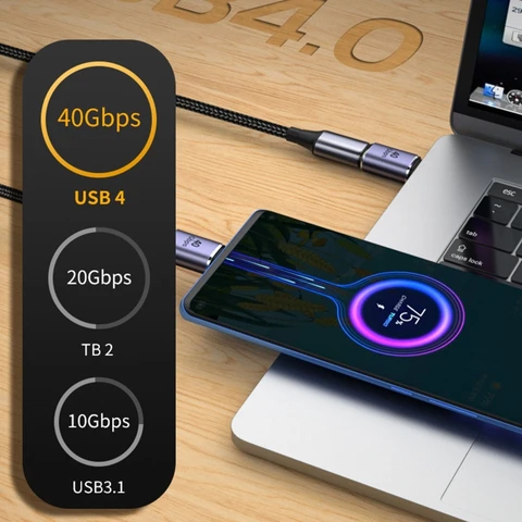 Адаптер из алюминиевого сплава с USB C на Type-C «Мама» и «папа», адаптеры типа c, 40 Гбит/с