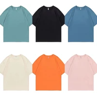 240g cotton base short sleeve t shirt summer solid color tops
