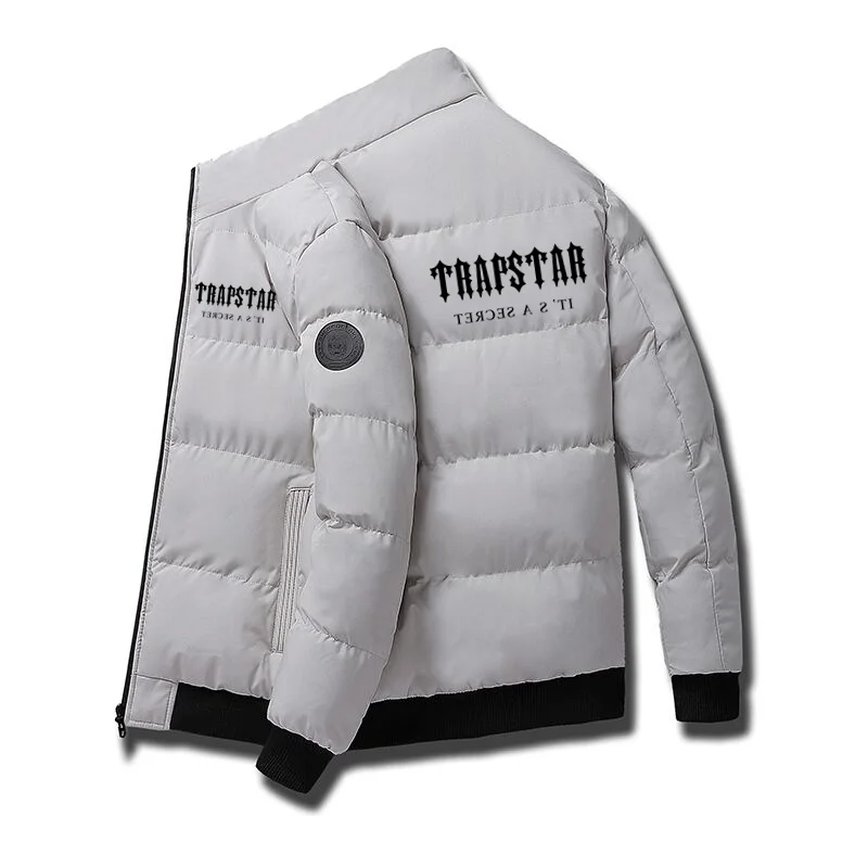 

Autumn and Winter New Men's Windproof Cotton Padded Clothes Large Size Warm Printing Coat Casual Zipper Men's Top