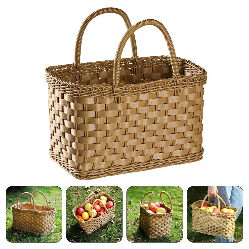 

Basket Woven Baskets Wicker Storage Rattan Container Flower Fruit Picnic Girl Hamper Egg Wedding Candybread Seagrass Display