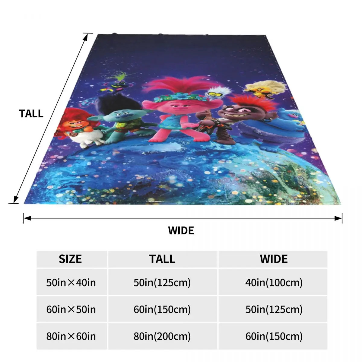 Аниме-тролли World Tour одеяла фланелевые осень/зима многофункциональное теплое