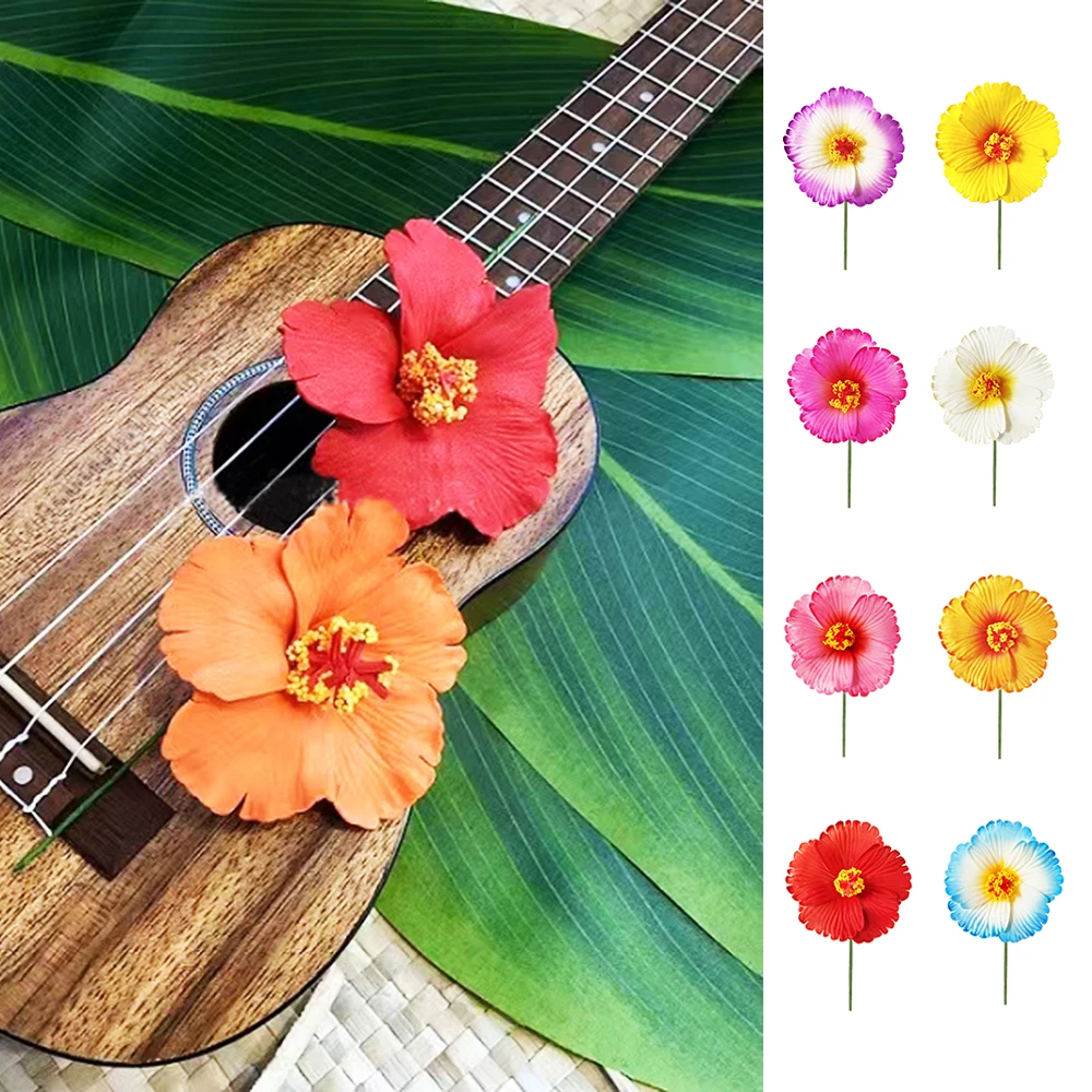 

10pcs/lot 8 Colors EVA Frangipani Plumeria Girl Hawaii Tropical Island Ear Flowers With Stem Party Decorationear Flower