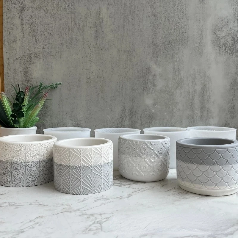 

LOVE'N LV226W Concrete Cement Planter Mould Plant Pot Silicone Mould DIY Gypsum Candle Jar Mould Epoxy Resin Mould Home Decor