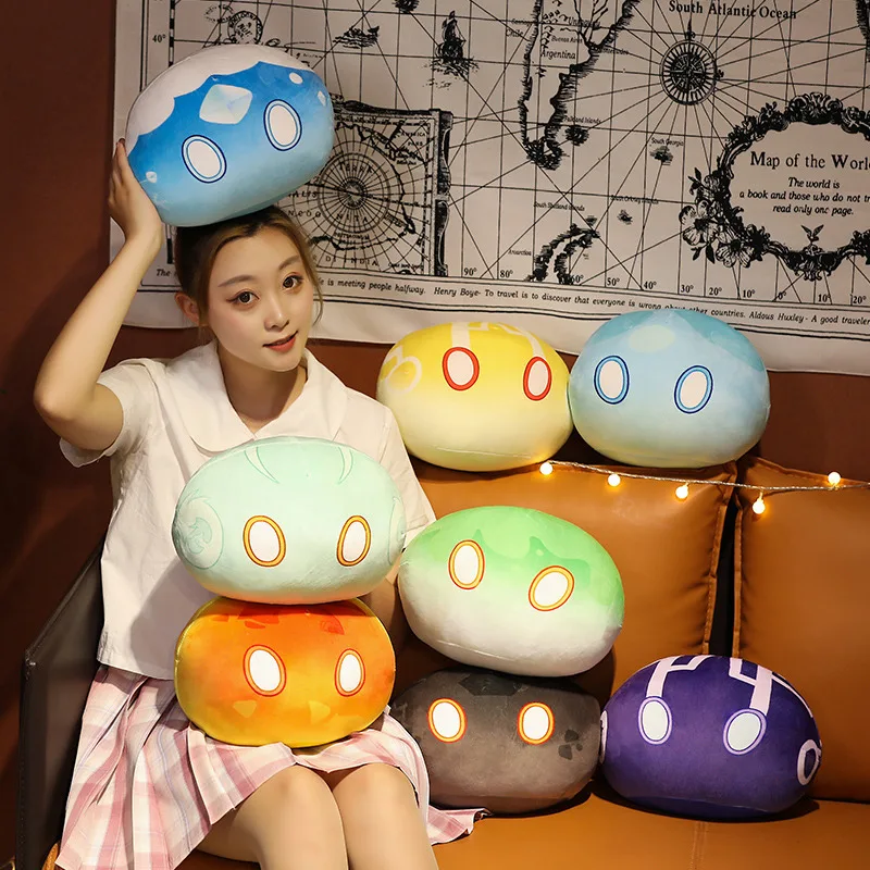 

1pc 10/30/40cm Genshin Impact Plush Toy Genshin Slime Pillow Cushion Anime Original God Game Cosplay Fans Cute Doll Kids Gift