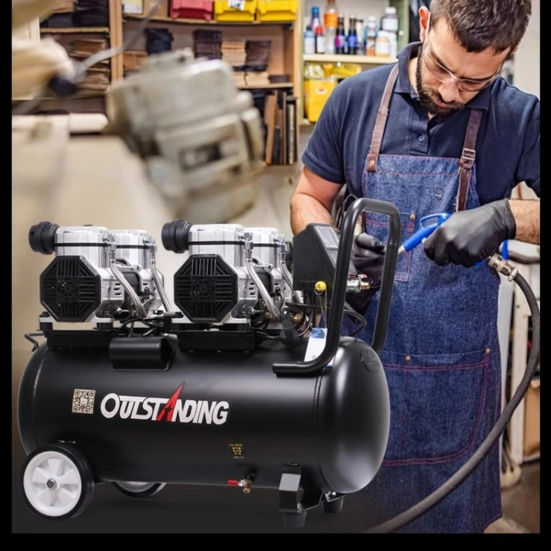 Промышленный Воздушный компрессор 220 В 8 л бесшумный безмасляный воздушный насос