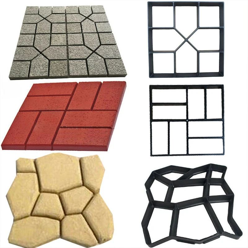 

Garden Walk Pavement Mold DIY Manually Paving Cement Brick Stone Road Concrete Molds Path Maker Reusable DIY Manually Paving