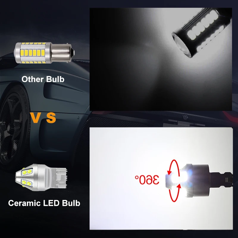 Сигнальная лампа NLpearl 2x T25 3156 P27W P27/7W 3157 Led 3030SMD 7443 Canbus T20 7440 W21W W21/5W сигнал поворота