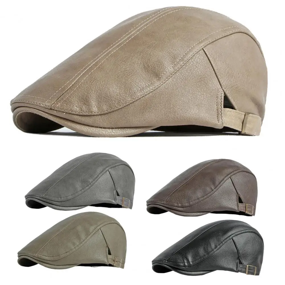 Кепка газетчика из искусственной кожи мужская ретро головной убор в британском