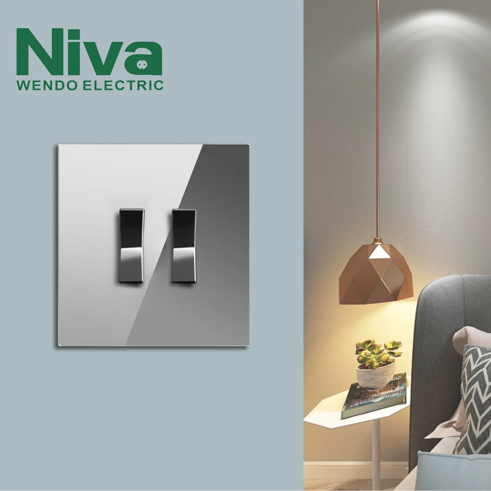 Роскошные тумблеры Niva Настенные переключатели из нержавеющей стали с белой