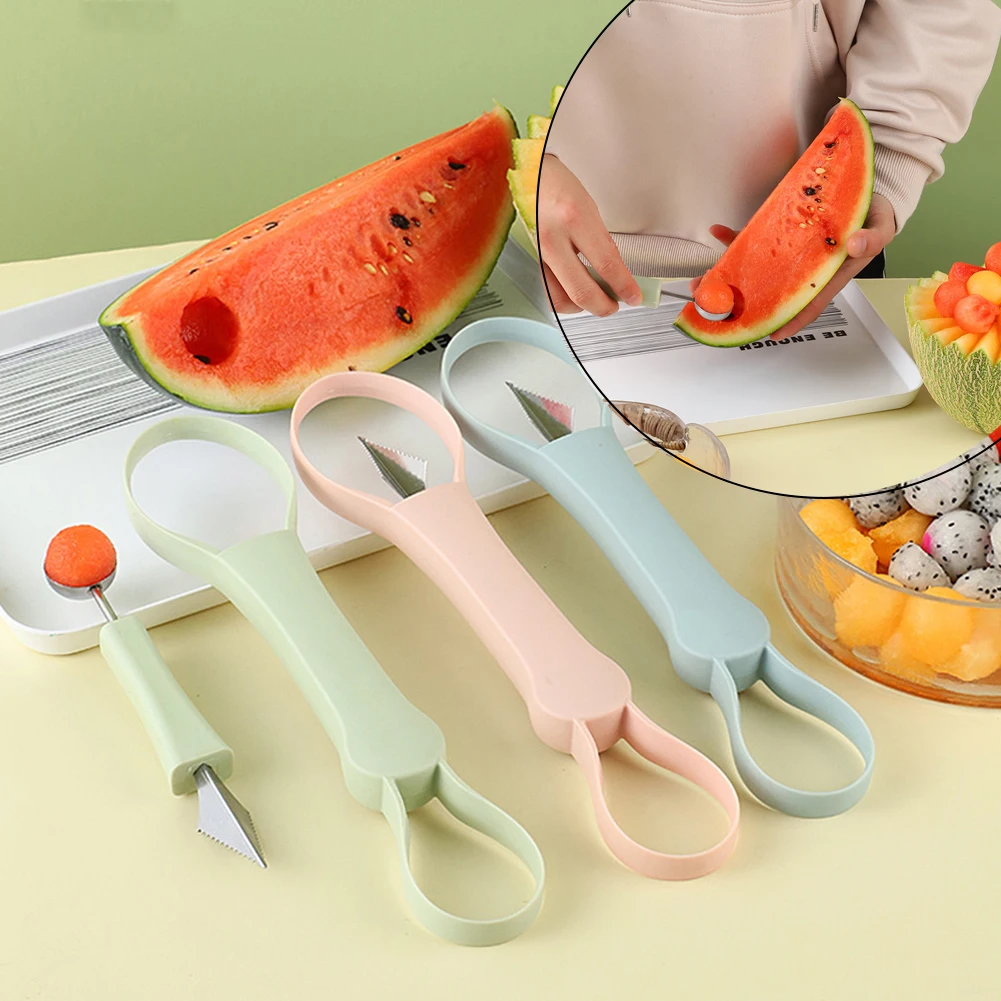

3 In 1 Watermelon Slicer Cutter Scoop Fruit Carving Knife Cutter Fruit Platter Fruit Dig Pulp Separator Kitchen Gadgets Acces