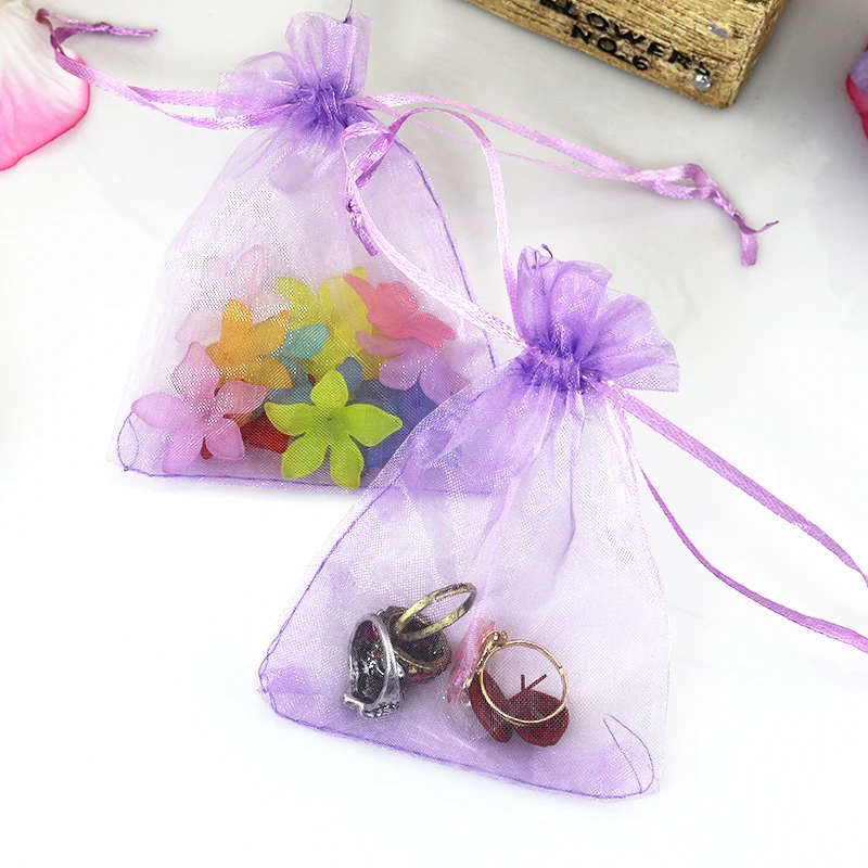 

50 PCS Drawstring Jewelry Pouch Organza Bag Organza Bag Packing Bag Sachet Organza Gift Bags For Jewelry Wedding Party Pouches