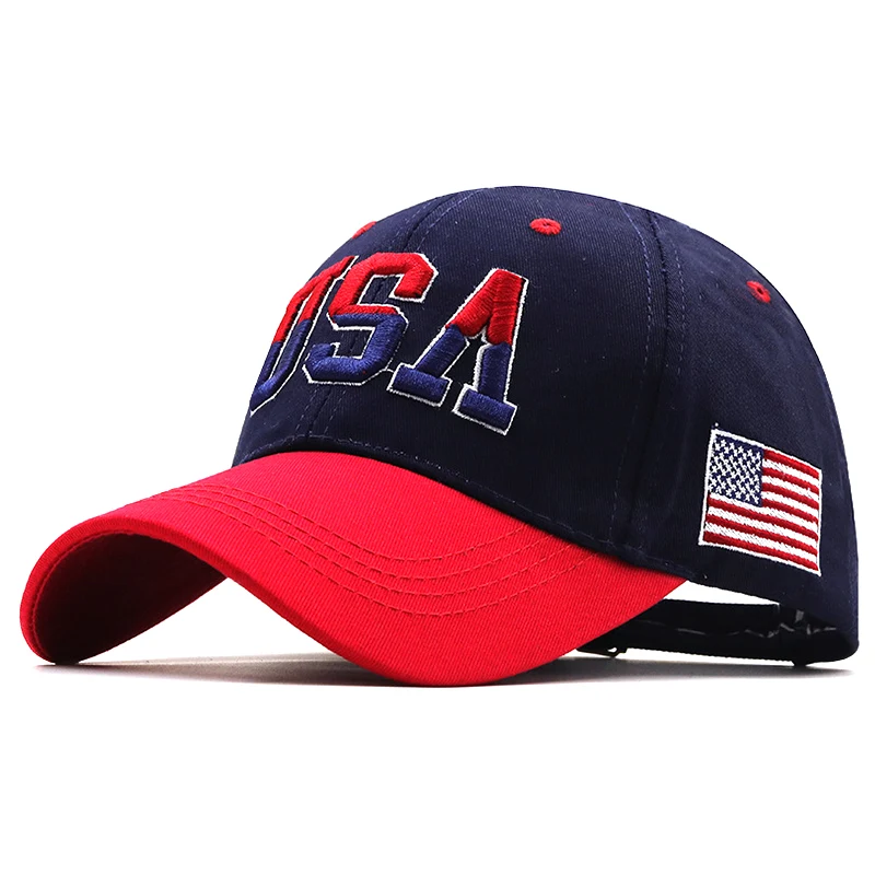 

2022 New Fashion Brand USA Flag Baseball Cap For Men Women Cotton Adjustable Snapback Hat Unisex America Embroidery Hip Hop Caps