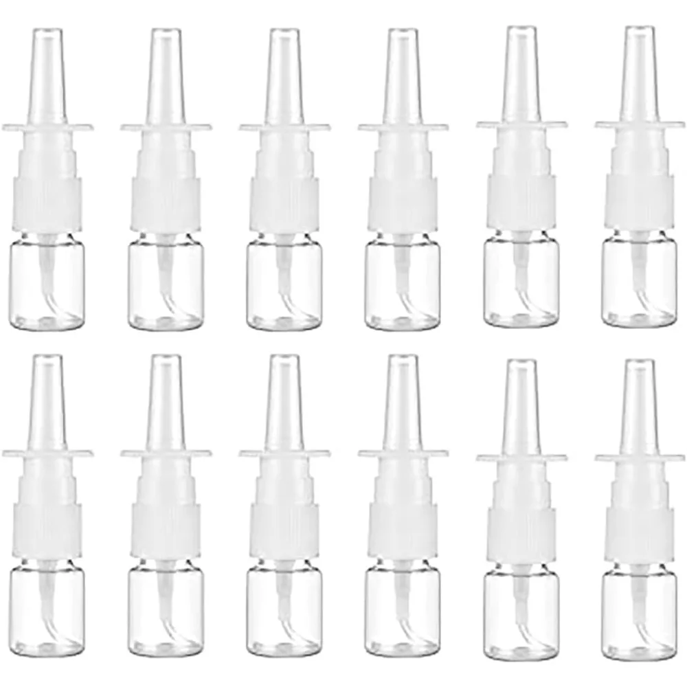 

12PCS 5ML 10ML 20ML 30ML Clear Nasal Plastic Spray Bottle Refillable Fine Mist Sprayers Atomizers Cosmetic Perfume Container