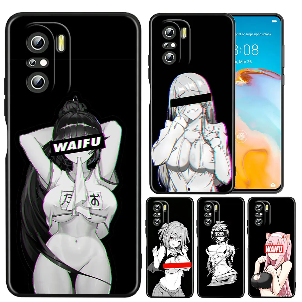 

Hentai ​Sexy Ahegao girl For Xiaomi Redmi K50 Gaming Pro 5G 10 9 9A 9C 9T 8 7 6 5 4X TPU Soft Black Phone Case Fundas Capa Cover