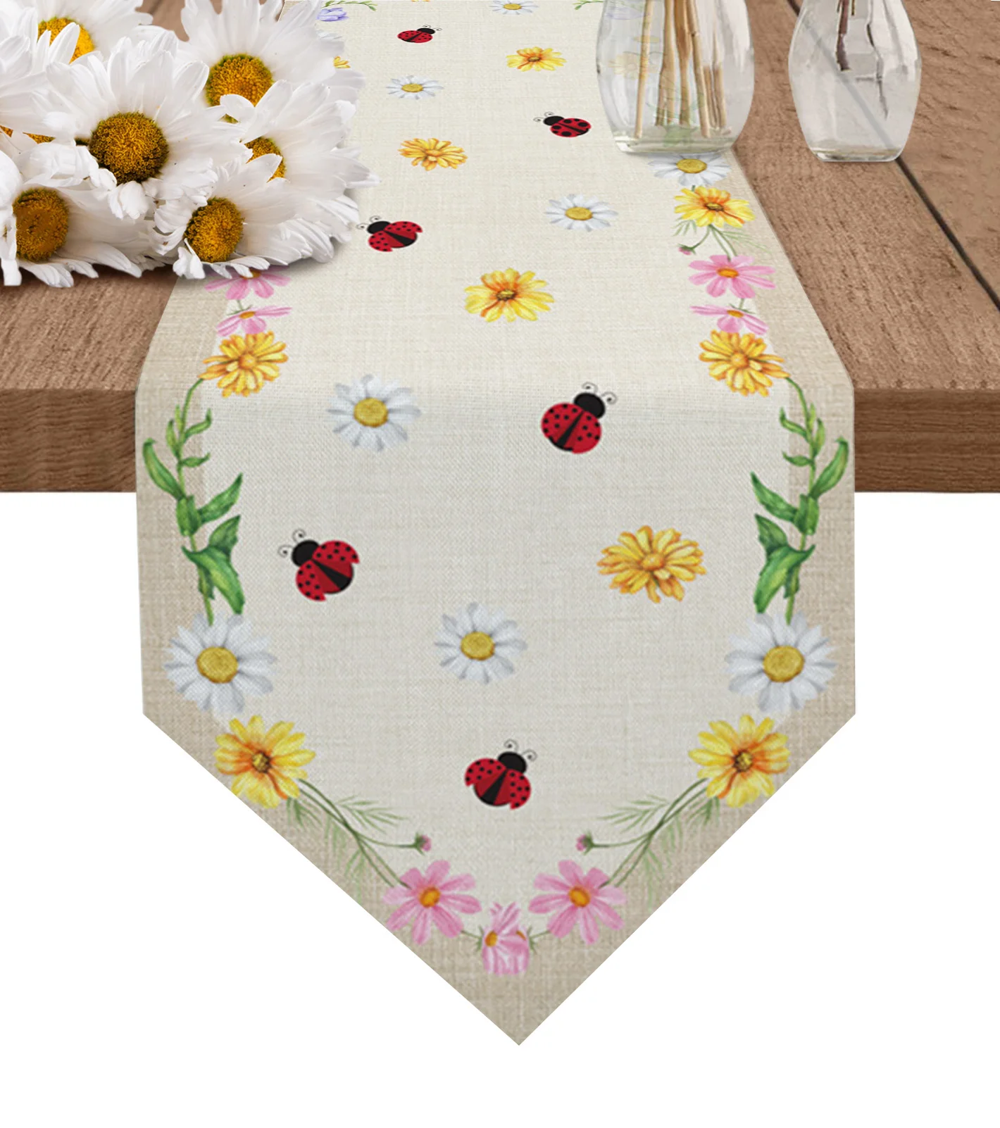 

Летняя Маргаритка, божья коровка, новая настольная дорожка, Свадебный банкетный стол, Настольная дорожка для кухни, обеденного стола