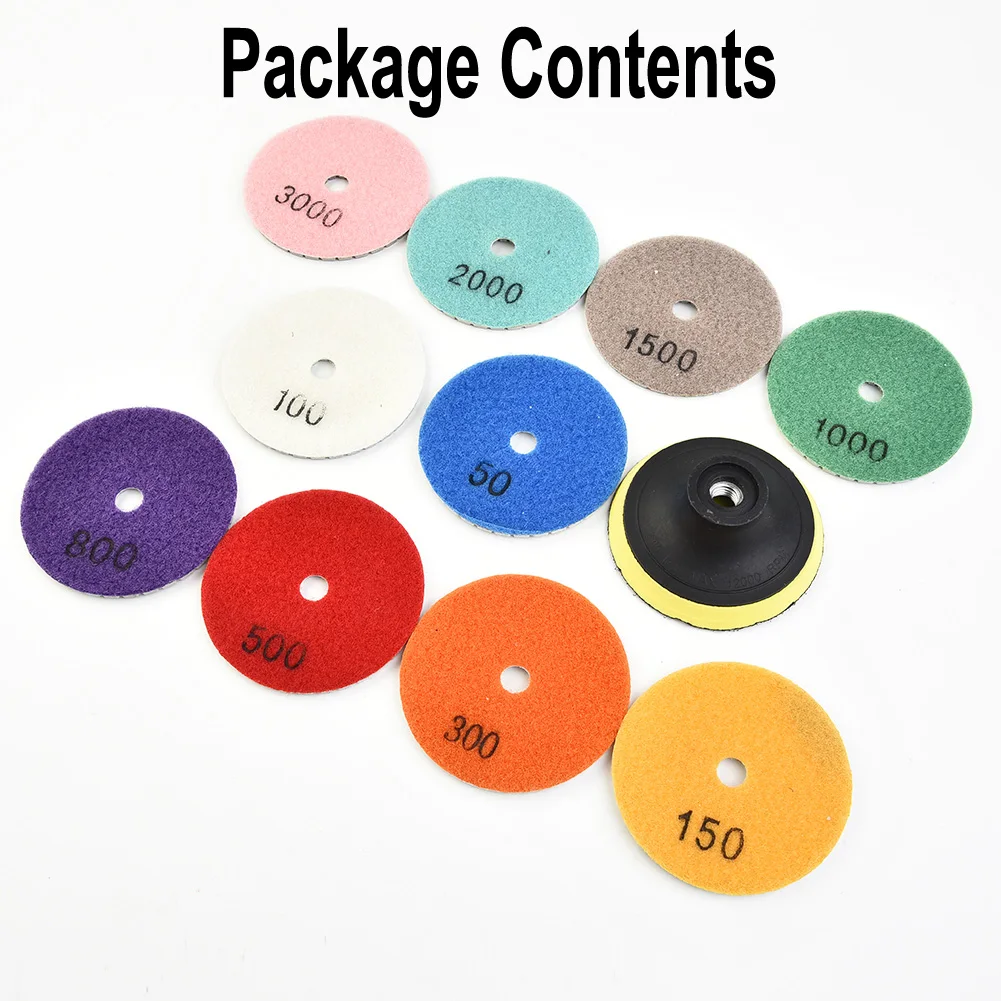 

Шлифовальный круг для бетона, известняка, мрамора, 10 шт., зернистость 50-3000