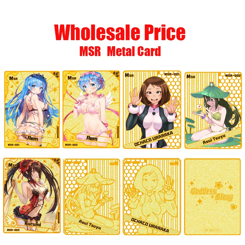 

Wholesale Goddess Story Waifu Girl Party Msr Rare Collection Card Holder Rem Tokisaki Kurumi Anime Characters Kids Toys Gift