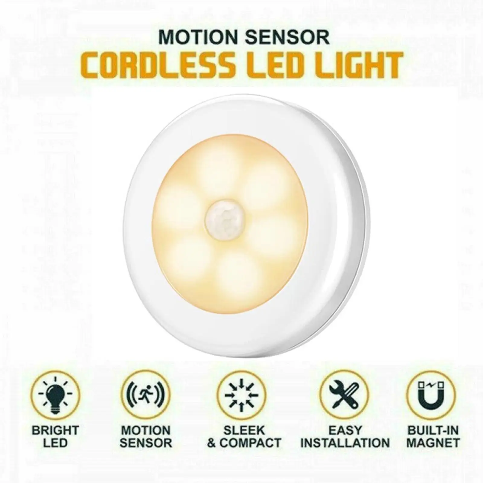 

Ночник с пассивным инфракрасным датчиком движения, 6 светодиосветодиодный, индукционный беспроводной детектор присутствия, Автоматическо...