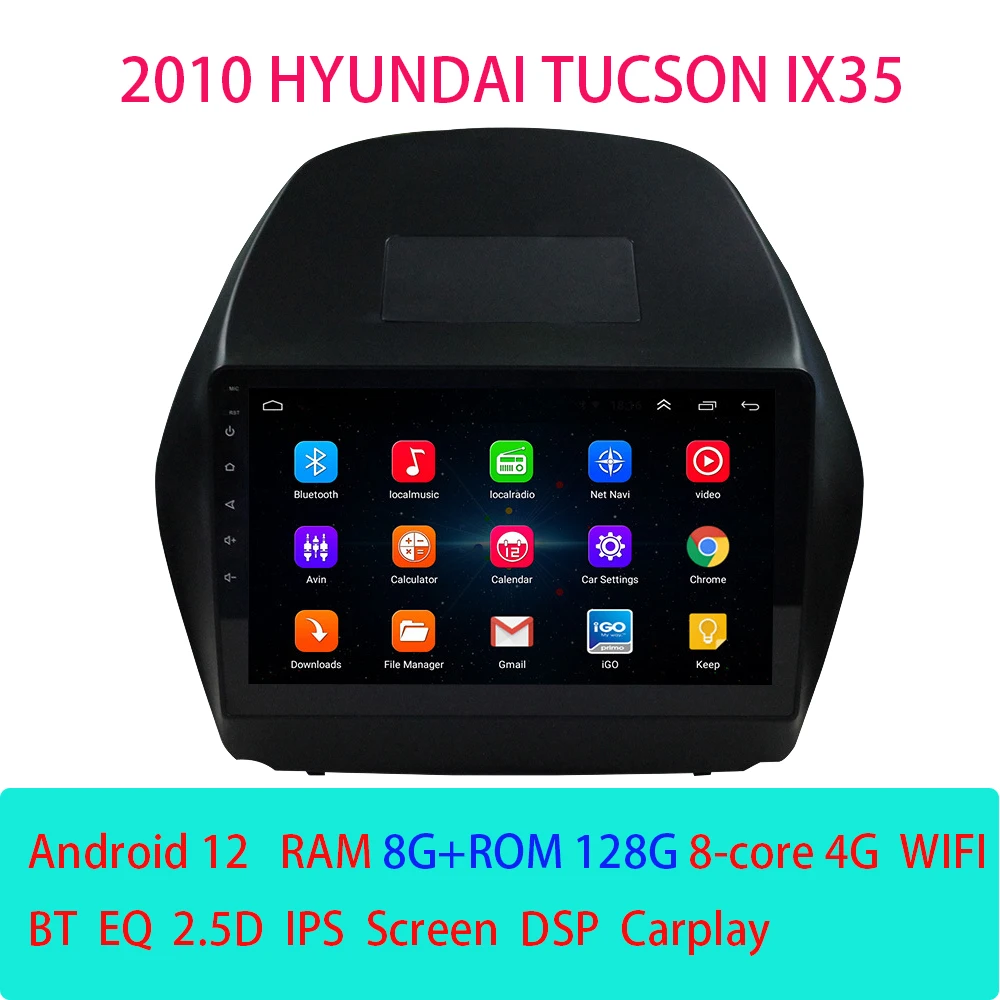 

Android12 Car Radio Multimedia Player For Hyundai Tucson ix35 2010 4G GPS DVD Navi Autostereo