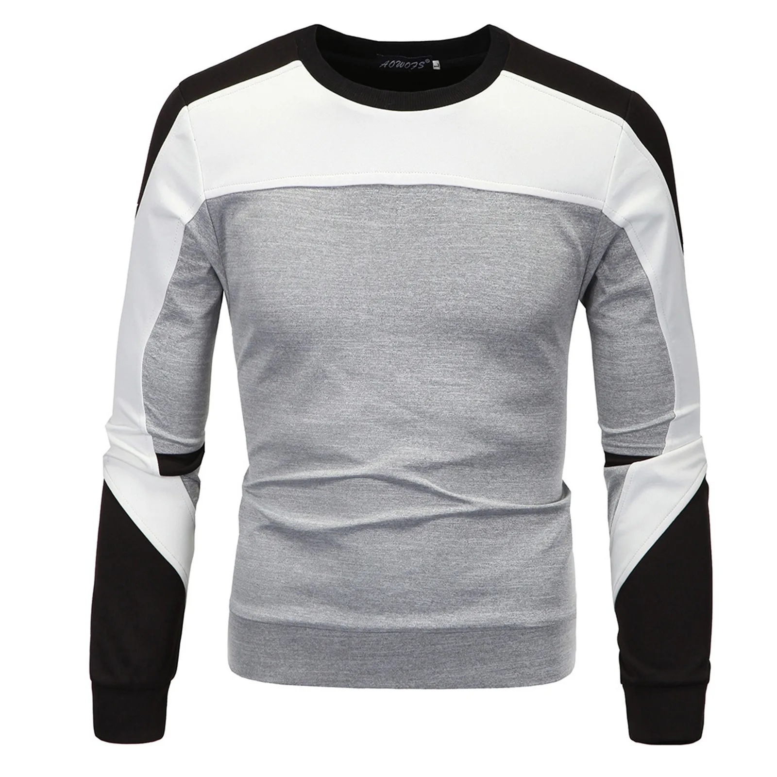 

Новинка Осень-зима 2023 однотонный повседневный мужской Базовый Топ с длинным рукавом и круглым вырезом для молодых студентов