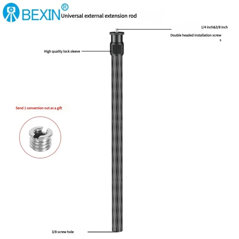Фото BEXIN P332LC 1,1 м удлинитель из углеродного волокна, штатив, карданная палка для селфи для DJI RS2 RSC2 RS3 mini RS3 PRO RS4 RS4PRO, стабилизатор №3