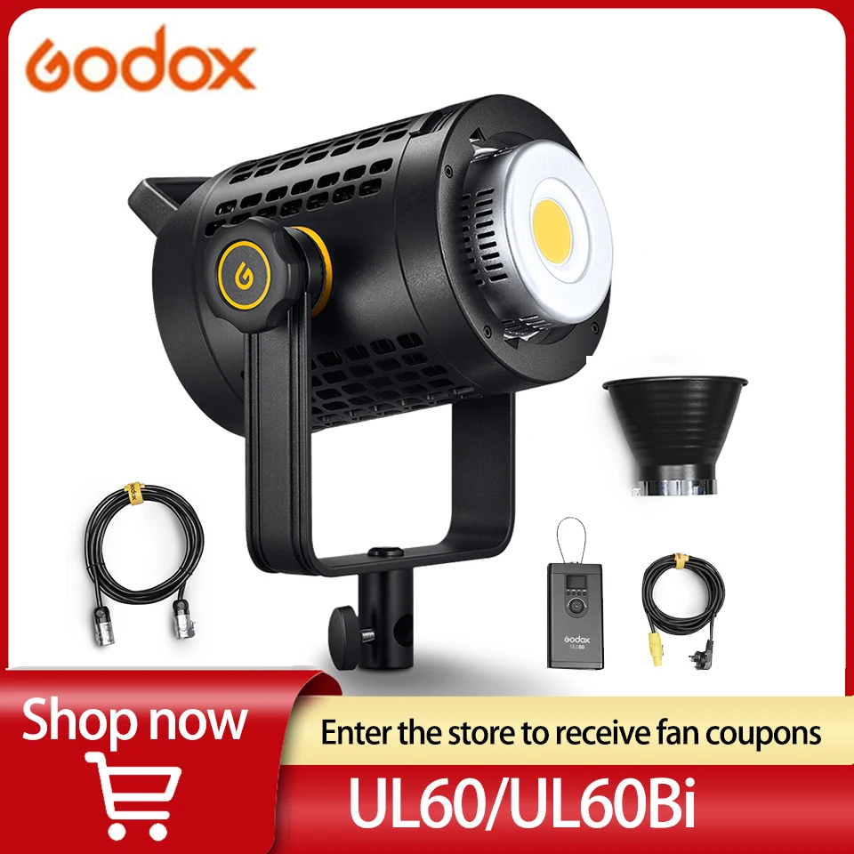 

Godox UL60/UL60Bi Bi-color 8 FX Effect CRI96 TLCI97 5600K/2800-6500K LED Video Light for Photography