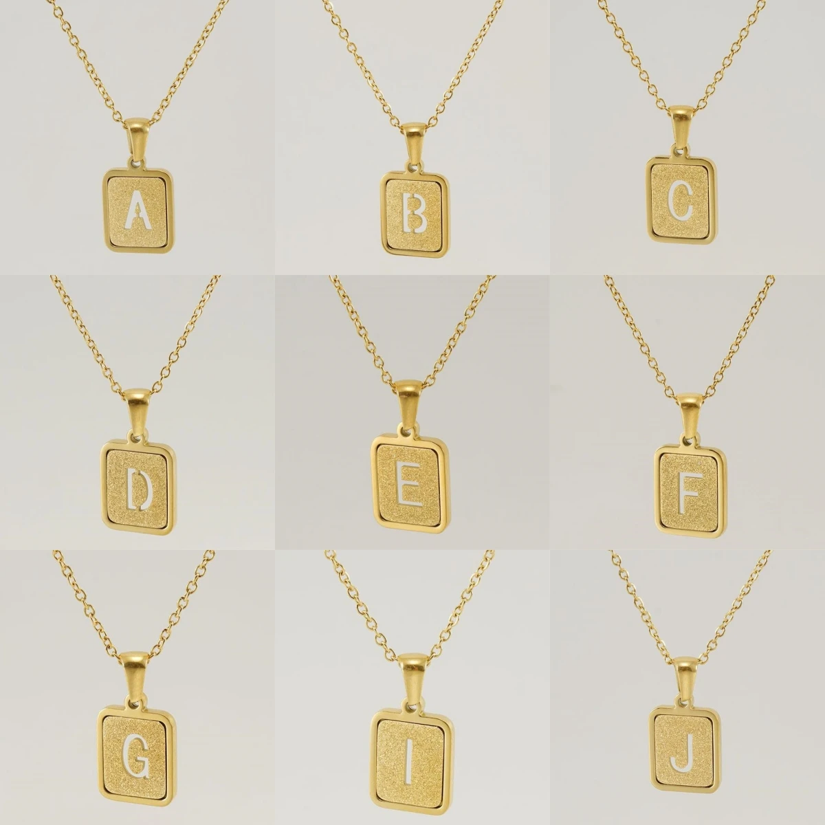 Stainless Steel Tiny Square Disc Initial Necklace for Women Gold Color Hollow Letter Choker Minimalist Pendant Necklaces Jewelry