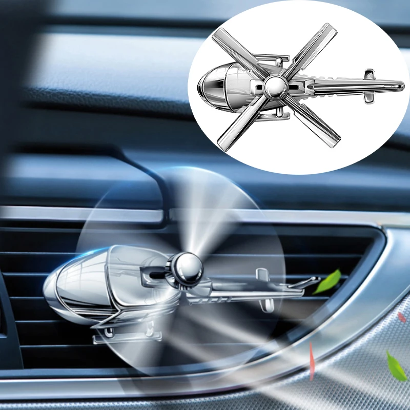 

Car Wind Energey Air Outlet Helicopter Flavoring Plane Air Freshener Dashboard Auto Alloy Airplane Diffuser Perfume Ornament