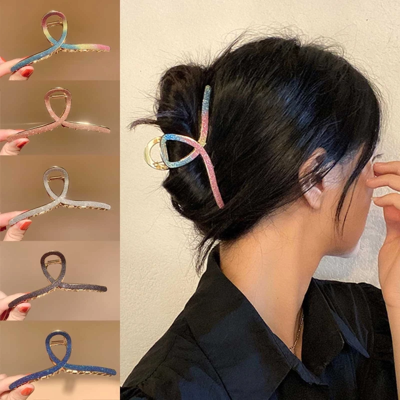 

Alloy Large Hair Clips Frosted Texture Shinning Hair Clips for Women Thick Hair Premium Jaw Clips for thick Hair Dropshipping