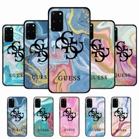 luxury guess glitter gradient marble texture phone case for samsung galaxy s20lite s21 s21ultra s20 s20plus s21plus 20ultra