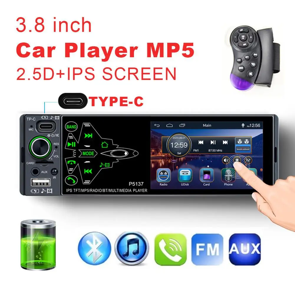 Автомобильный радиоприемник 3 8 дюйма IPS Full Touch-screen MP5 Player PM3 Bluetooth-совместимый