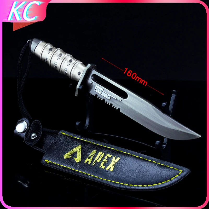 

16cm Game Apex Legends Alloy Weapon Model Bloodhound Dagger Keychain Sheath Knife Cosplay Items Collection Festival Gift Toys