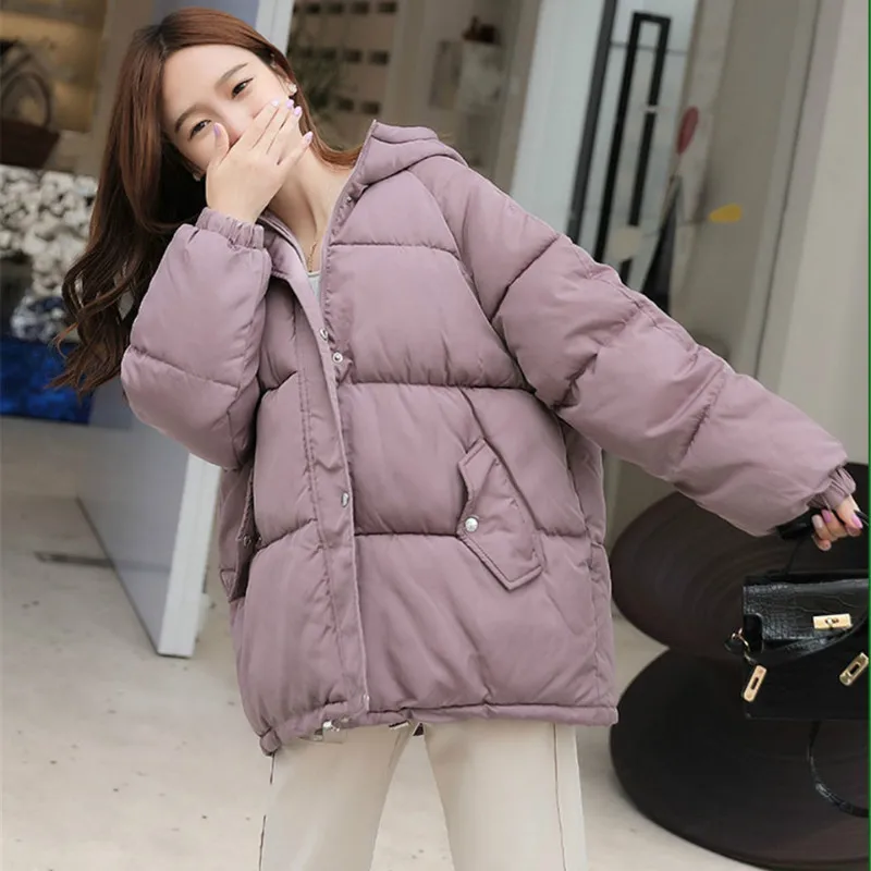 Women Jacket Coat Thicke Down Outerwear Cotton Padded Korean Jacket Mujer Winter Female Hooded Parka Bread Suit Women New Cloths