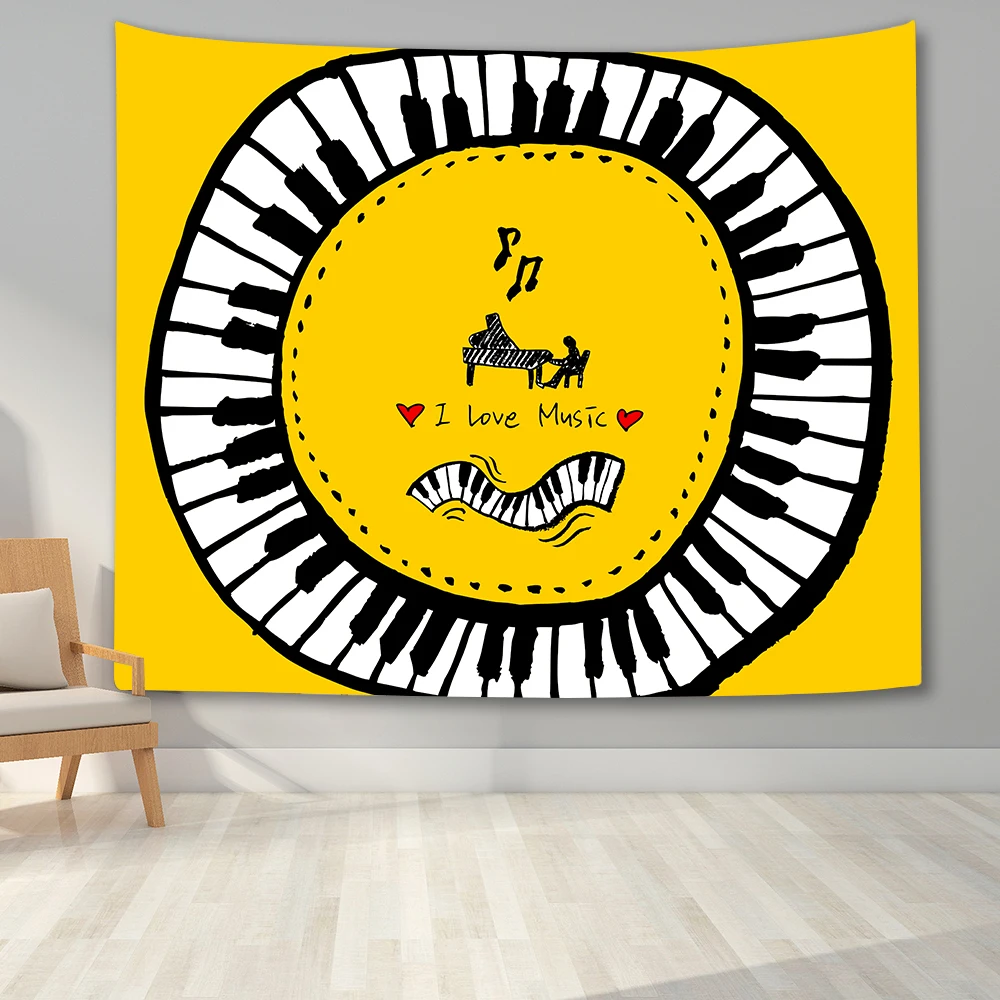 

Музыкальный гобелен для пианино, богемный дом, украшение для дома, гобелены, украшение для гостиной, настенное украшение