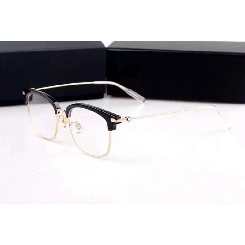 Men Vintage Square Half-frame Prescription Eyeglasses Frame MB0141 Titanium Acetate Optical Glasses Frame Women Spectacles